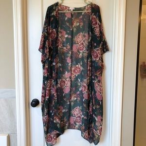 Green Floral Cardigan